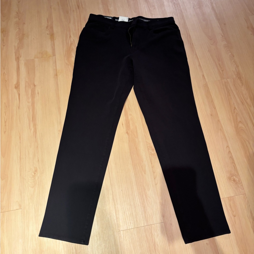 Men - Haggar Black Active Flex Pants 36W x 32L